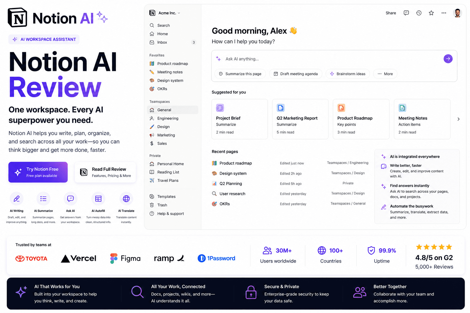 Notion AI application screenshot