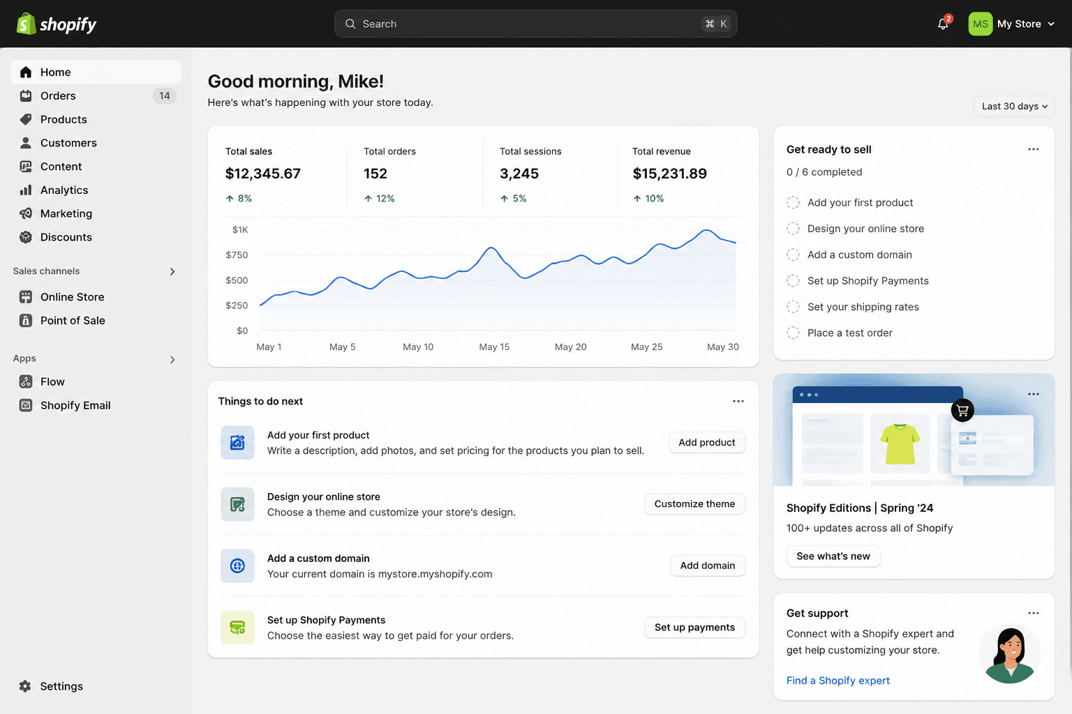 Shopify application screenshot